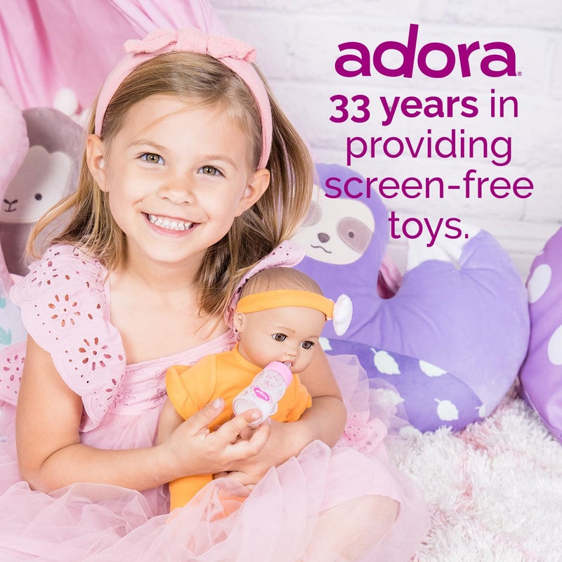 Adora Nurture Time Babies 13 Inch Baby Doll and Clothes Set with 3 Touch Activated Features Birthday Gift for Kids Ages 1 and Up - Sweet Orange - Image 3