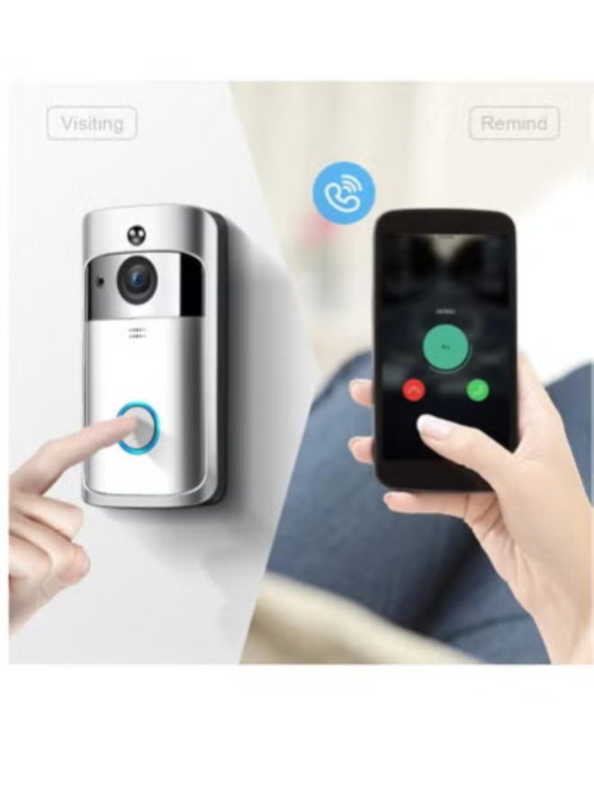 Wireless Smart Video Doorbell – 720P HD Camera, PIR Motion Detection, Night Vision, Two-Way Audio, WiFi Door Bell with Cloud & TF Card Storage - Image 2