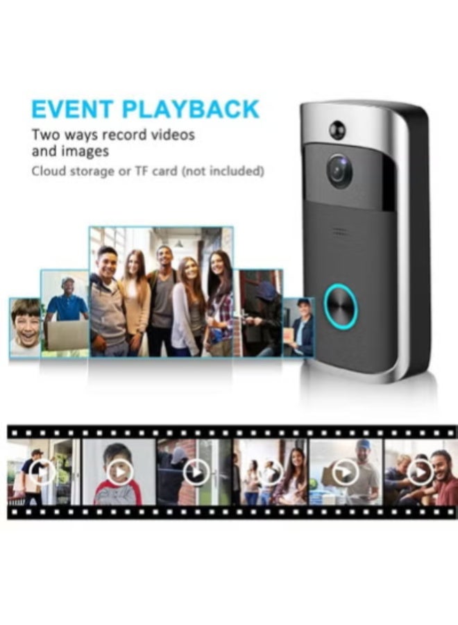 Wireless Smart Video Doorbell – 720P HD Camera, PIR Motion Detection, Night Vision, Two-Way Audio, WiFi Door Bell with Cloud & TF Card Storage - Image 3