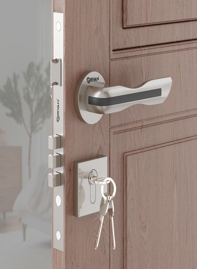 GRIVAN Heavy-Duty Brass Mortise Door Lock Set | Main Door Lock for Home, Office & Bedroom with 2 Years Warranty- (Satin Finish) - Image 1