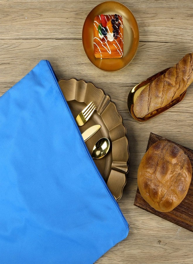 Oudain Silver Storage Bag 17.5 x 17.5 Inch Zippered Anti Tarnish Fabric Bag Protector Pouch for Jewelry Silverware Flatware Home Kitchen - Image 5