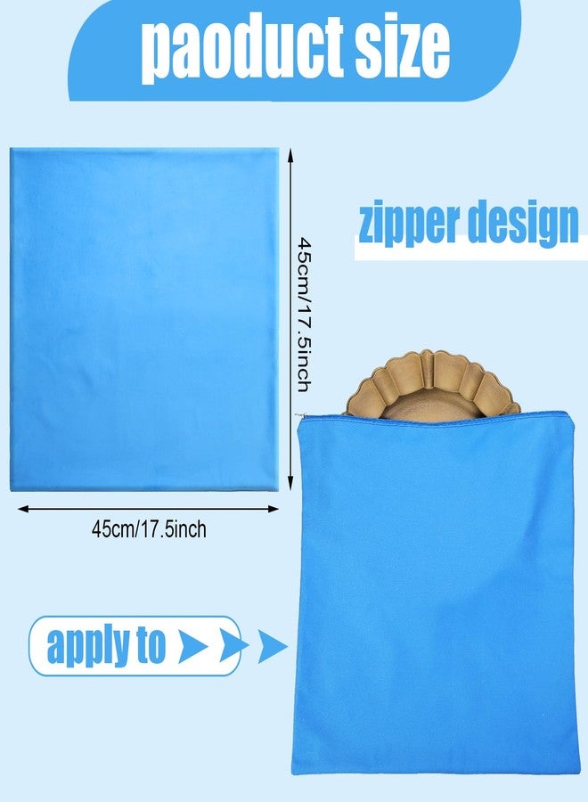 Oudain Silver Storage Bag 17.5 x 17.5 Inch Zippered Anti Tarnish Fabric Bag Protector Pouch for Jewelry Silverware Flatware Home Kitchen - Image 2