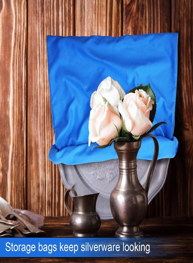 Oudain Silver Storage Bag 17.5 x 17.5 Inch Zippered Anti Tarnish Fabric Bag Protector Pouch for Jewelry Silverware Flatware Home Kitchen - Image 4