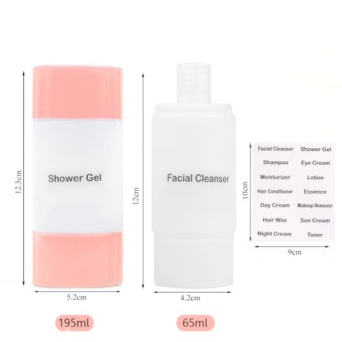 INOVERA (LABEL) 1 Piece Refillable Travel Bottles for Toiletries - 3 in 1 Plastic Shampoo, Cream, Conditioner, Lotion Storage Container - Travelling Accessories (Baby Pink) - Image 2