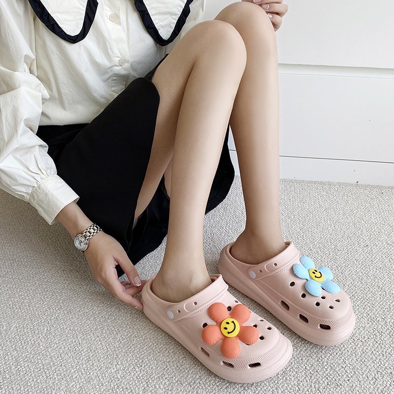 2023 New Eva Thick-Soled Children'S Hole Shoes Summer Garden Shoes Height Increasing Diy Sandals Beach Shoes Parent-Child Slippers - Image 1