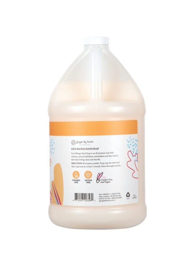 ginger lily farms Botanicals All-Purpose Liquid Hand Soap Refill, Coco Mango, 100% Vegan & Cruelty-Free, Coconut Mango Scent, 1 Gallon (128 fl oz) - Image 2