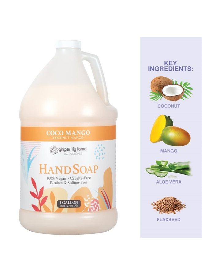 ginger lily farms Botanicals All-Purpose Liquid Hand Soap Refill, Coco Mango, 100% Vegan & Cruelty-Free, Coconut Mango Scent, 1 Gallon (128 fl oz) - Image 3
