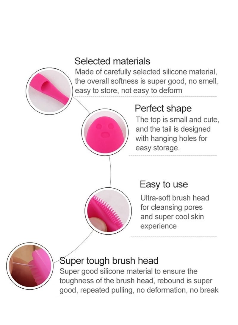 3 قطع من فرشاة إصبع لتنظيف الوجه من السيليكون الناعم - Image 2