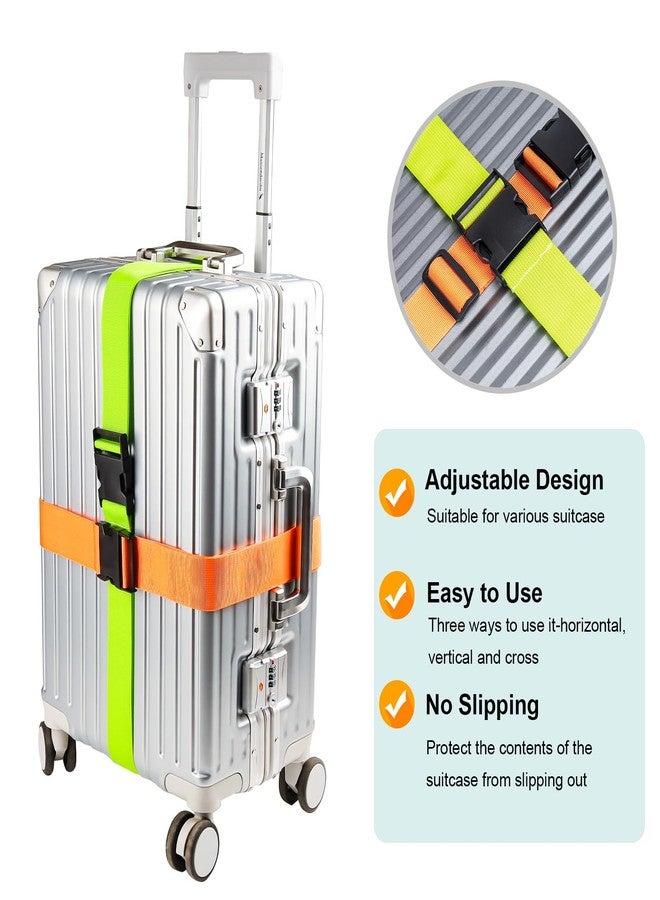 collwait 4 PCS Luggage Straps Suitcase Belts Wide Adjustable Packing Straps - Image 2