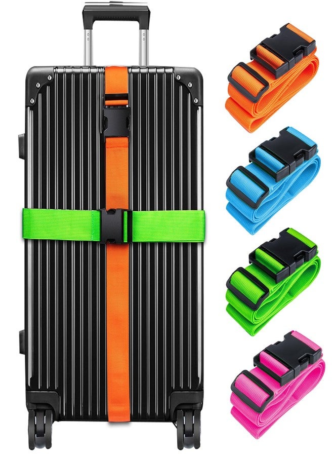 collwait 4 PCS Luggage Straps Suitcase Belts Wide Adjustable Packing Straps - Image 1
