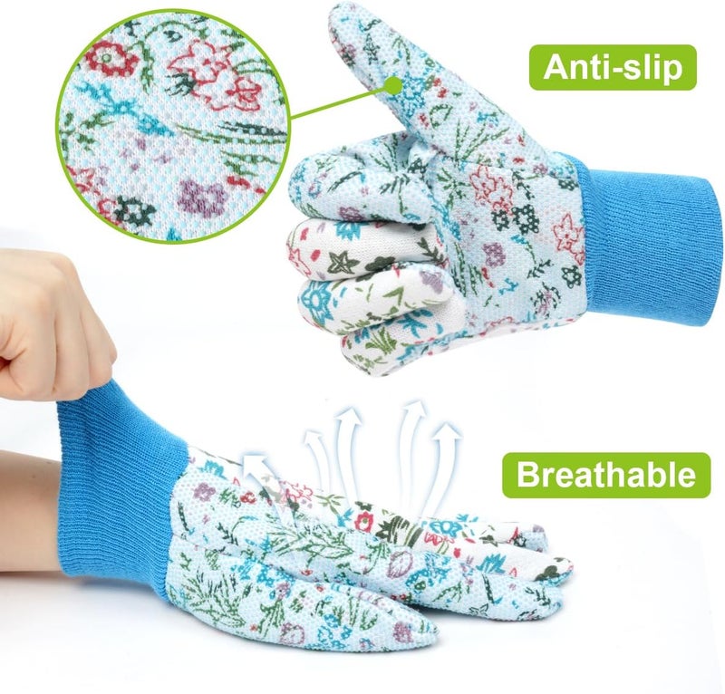 Ainiv Floral Gardening Gloves for Women/Ladies, Non-Slip Garden Work Gloves,Breathable Yard Work Glove Light Working Gloves - Image 4
