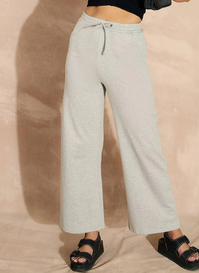 ساسافراس Grey Melange Regular Fit Track Pants for Women