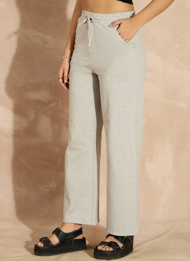 ساسافراس Grey Melange Regular Fit Track Pants for Women
