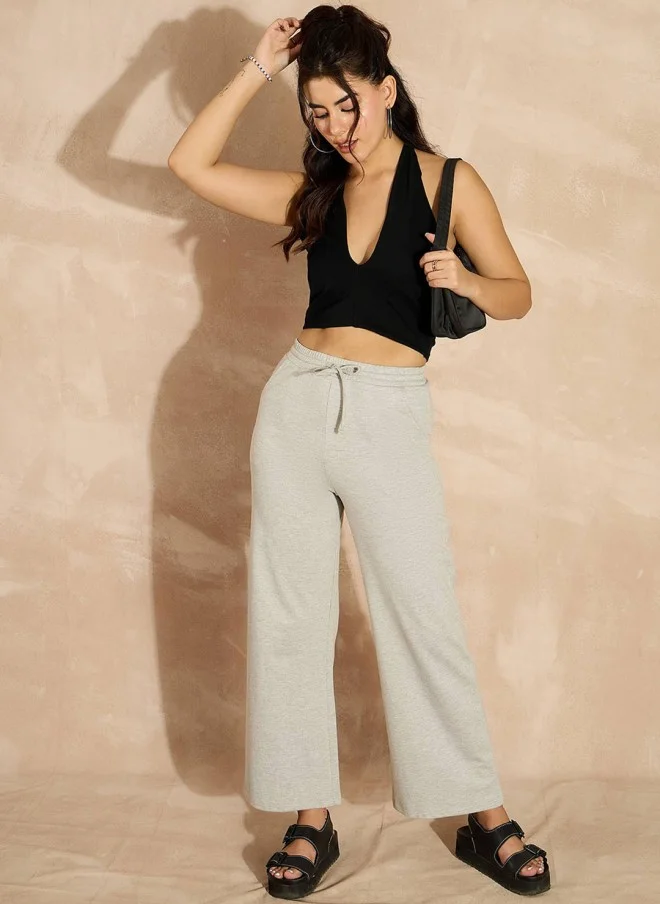 ساسافراس Grey Melange Regular Fit Track Pants for Women