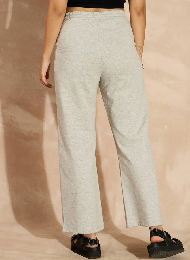 ساسافراس Grey Melange Regular Fit Track Pants for Women