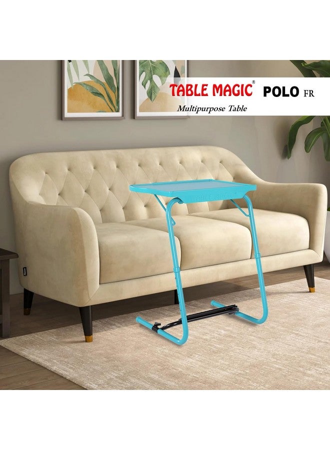 TABLE MAGIC - Laptop Table mat Finish, Lapdesk, Utility Multipurpose with footrest, Height Adjustable Table, Work at Home Study Table (TM Footrest- Aqua Blue, Large) - Image 2