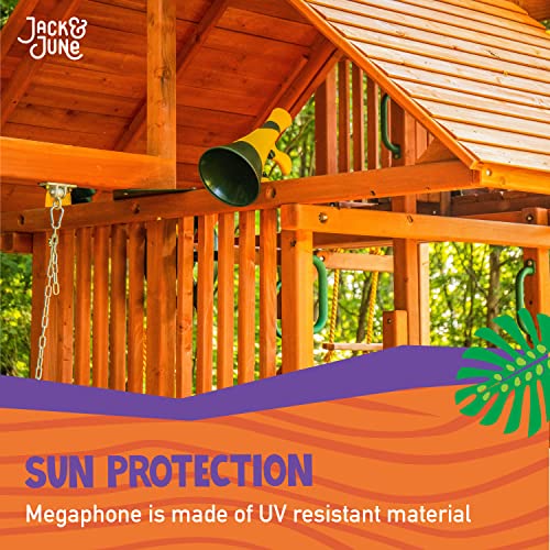 Jack and June Green Megaphone for Outdoor Playsets, Wooden Jungle Gyms, and Residential Playgrounds - Image 3