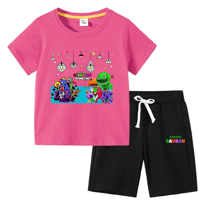 2023 Children'S T-Shirt Children'S Clothing Ins Korean Cotton Children'S Short-Sleeved Pants Two-Piece Suit - Image 1