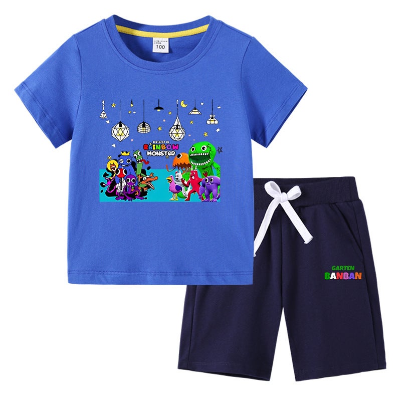 2023 Children'S T-Shirt Children'S Clothing Ins Korean Cotton Children'S Short-Sleeved Pants Two-Piece Suit - Image 2
