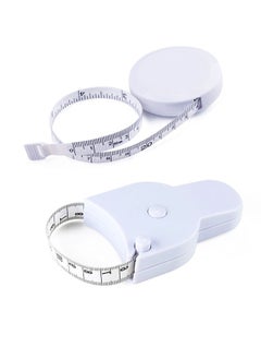 HAWAWA Body Measuring Tape, 2 Pack Retractable Measure Tape for Body Measuring 150cm, Lock Pin & Push Button Retract, Soft Tape Measure with Snap Button Closure for Body Sewing Tailor  - Image 1
