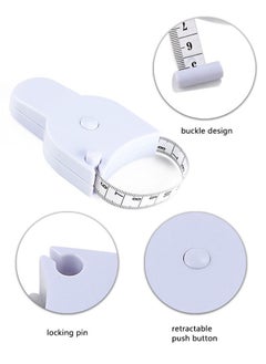 HAWAWA Body Measuring Tape, 2 Pack Retractable Measure Tape for Body Measuring 150cm, Lock Pin & Push Button Retract, Soft Tape Measure with Snap Button Closure for Body Sewing Tailor  - Image 3