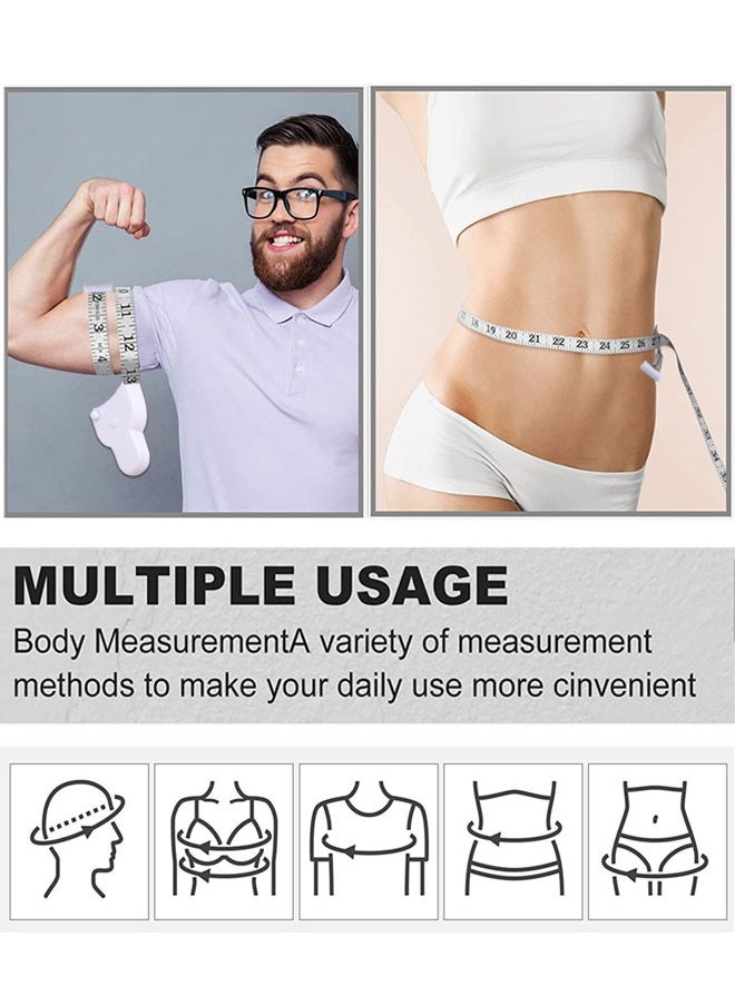 وهاواي - Body Measuring Tape, 2 Pack Retractable Measure Tape for Body Measuring 150cm, Lock Pin & Push Button Retract, Soft Tape Measure with Snap Button Closure for Body Sewing Tailor - Image 1