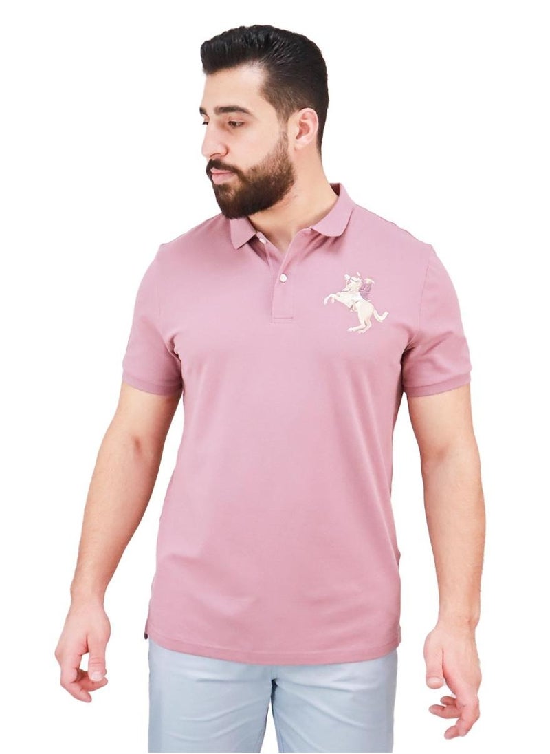 GIORDANO - Men's Napoleon Polo - Pink - Image 1