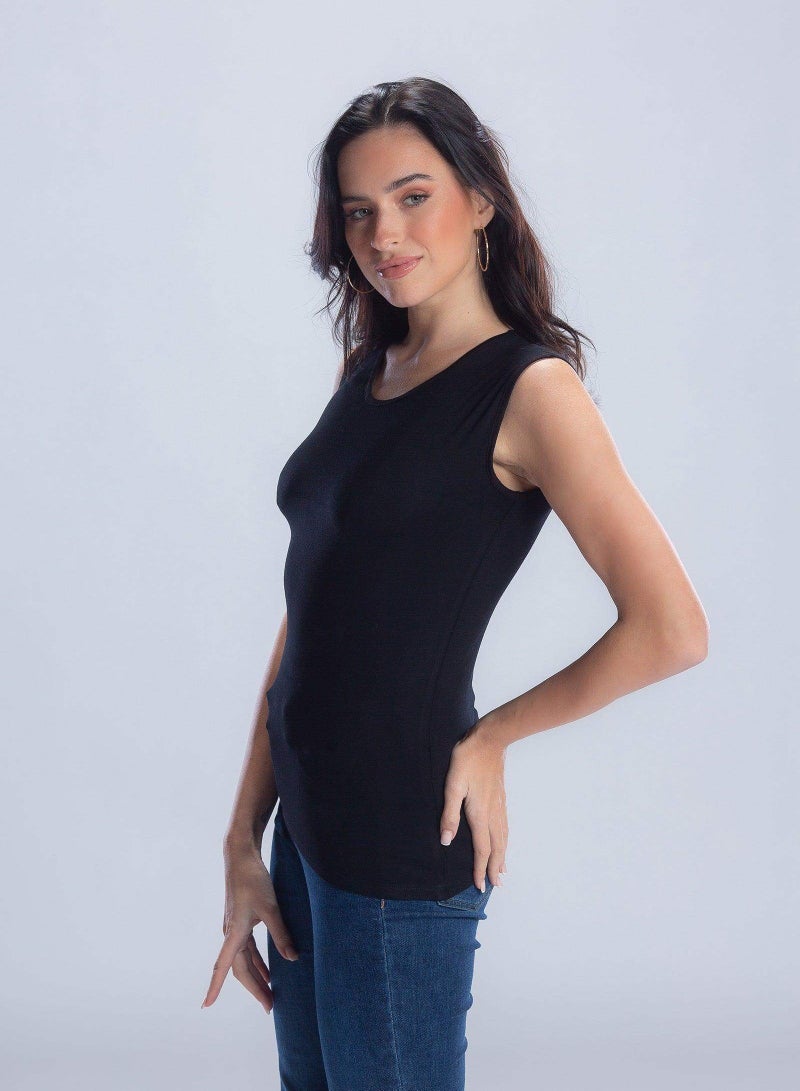 ROYAL  TEX Cotton Sleeveless Crew Neck Body Line Top For Women  - Image 2