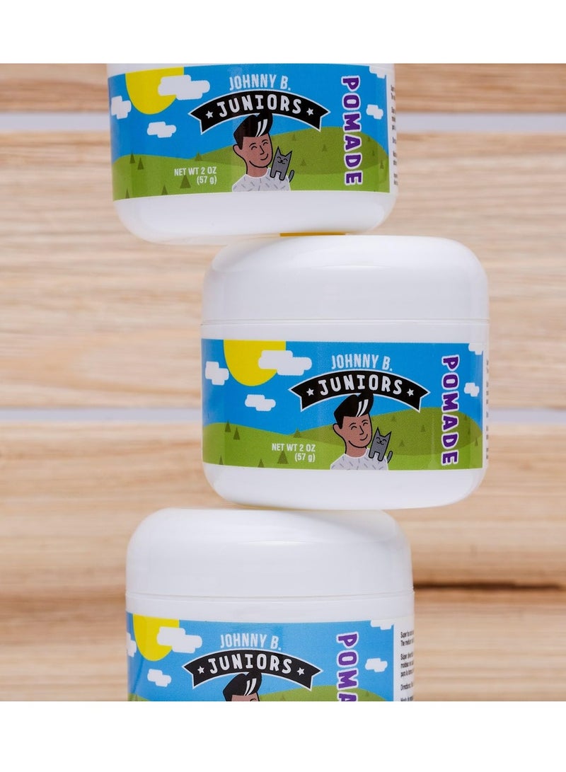 JOHNNY B. Juniors Hair Styling Pomade 2 oz. Jar Curly or Straight Hair for Kids