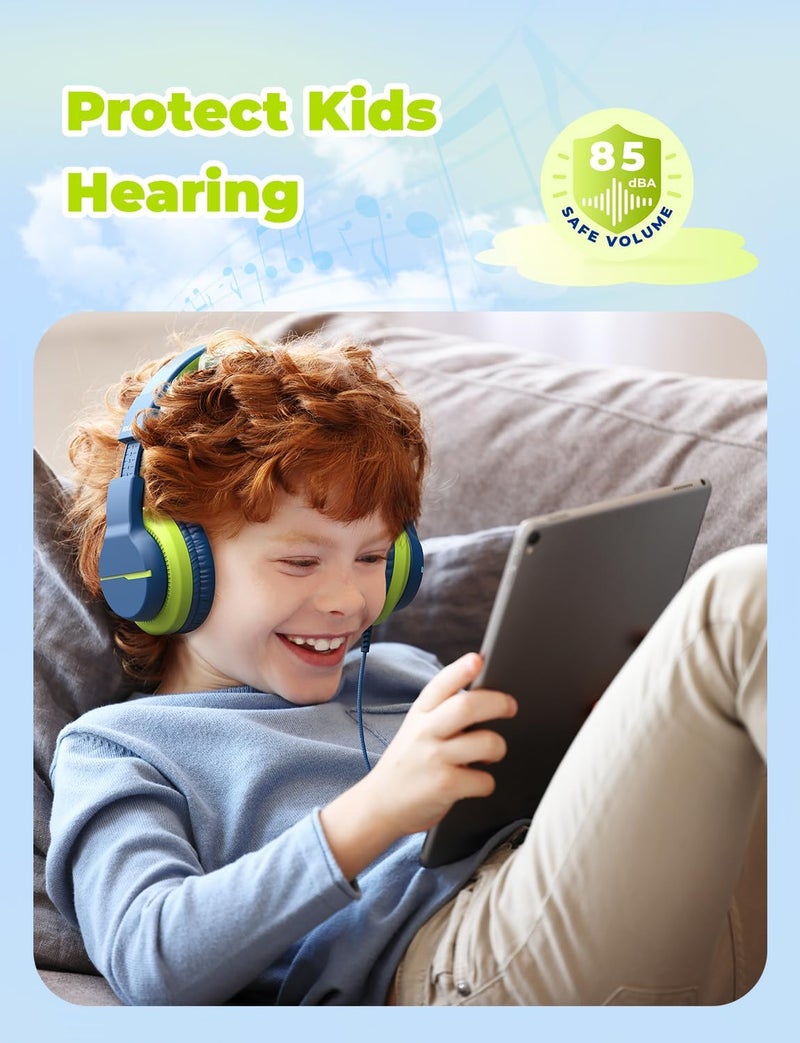 iClever USB C Headphones for Kids, Over-Ear for Boys Girls, Safe Volume 85dBA, Foldable Wired Kids Headphones for iPad, HS19S - Image 2