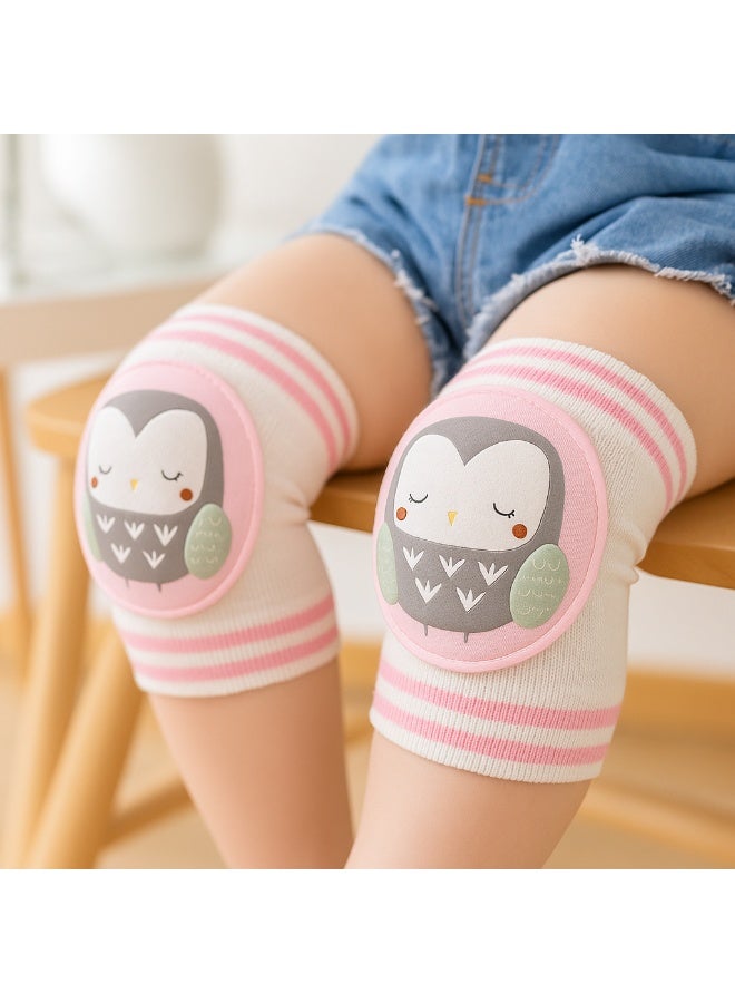 Cute Owl Baby Crawling Knee Pads - Pink & Protective - Image 3