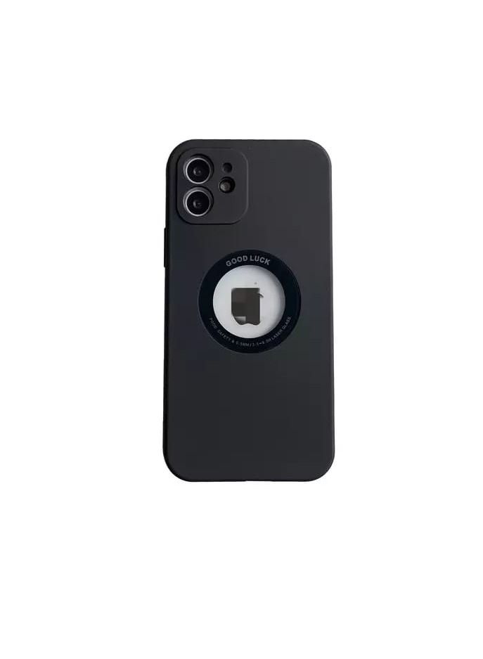 اس-توب غطاء سيليكون للايفون تظهر شعار الهاتف الابل / ip12pro max / اللون الاسود - Image 1