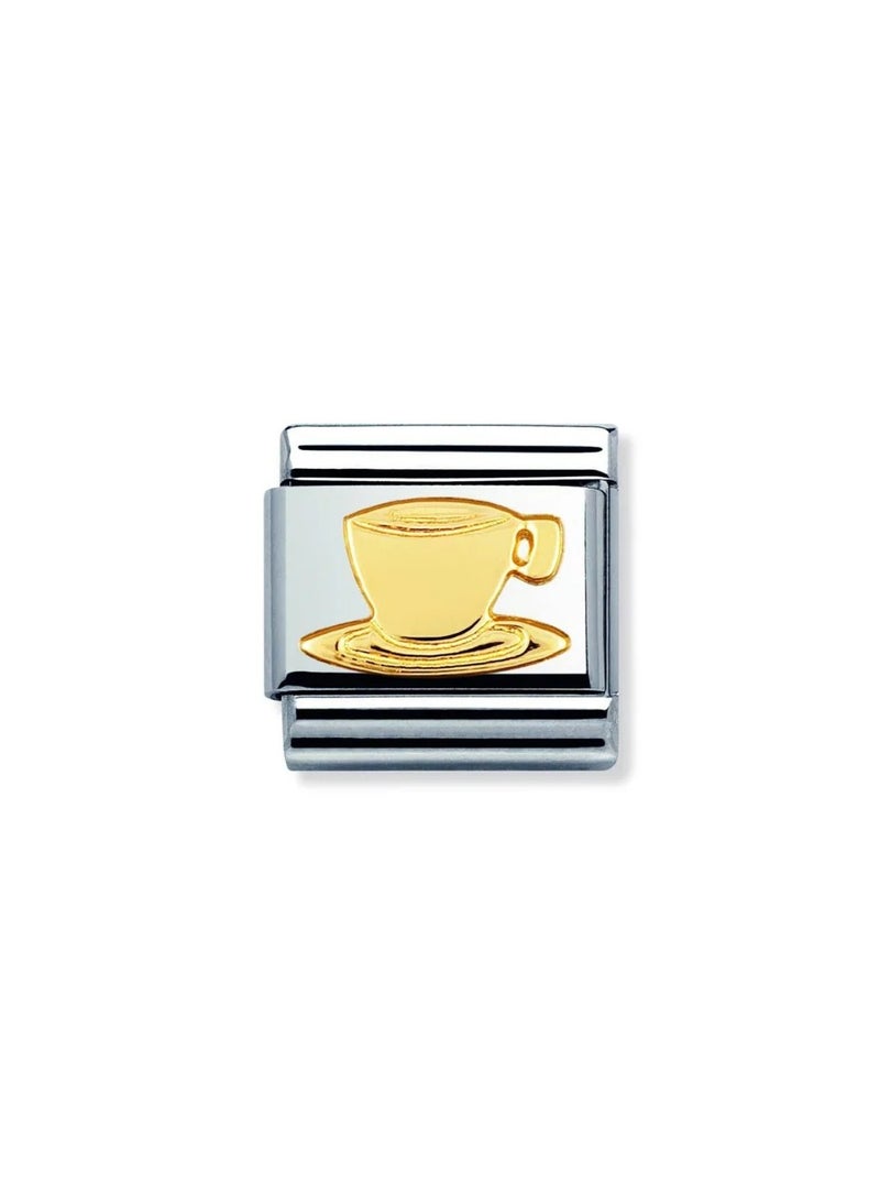 Warm Coffee-Silver Italian Charm