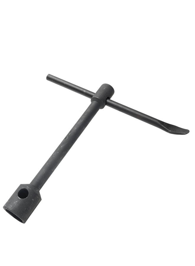 Black Double End Truck Wrench with Bar - 17x35mm - Dual Head Hex & Square Lug Wrench with Tommy Bar for Trucks, Buses, Tractors, Off-Road Vehicles, Wheel Nut Removal, Garage & Workshop Use - Image 1