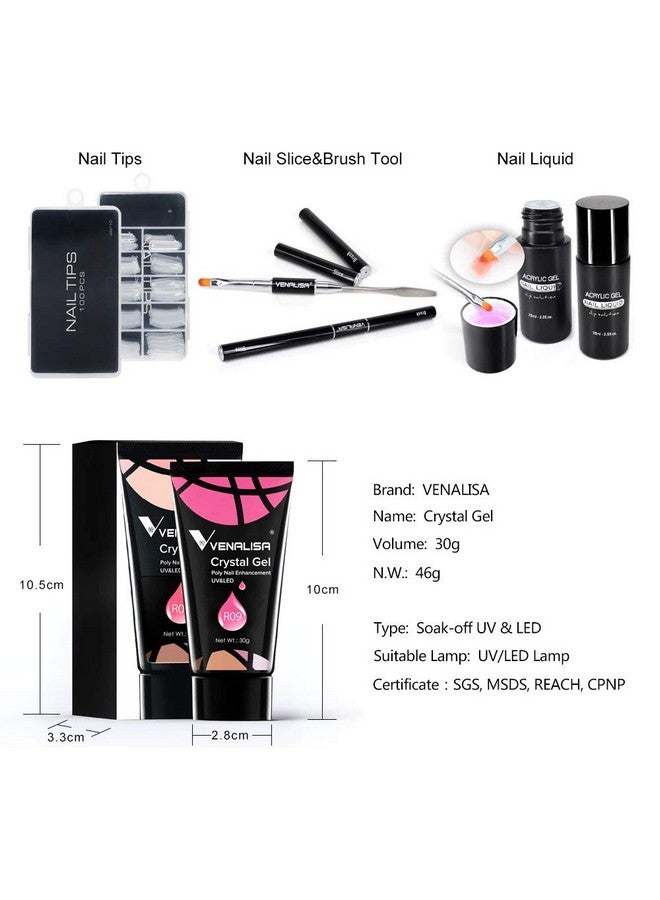 VENALISA Nail Poly Extension Gel, Builder Gel, Nail Thickening, Acrylic Nail Design, Easy to DIY at Home Poly Nail Gel 30g, Slip solution 75ml, Nail tip Mold 4pcs Set (R03) - Image 5