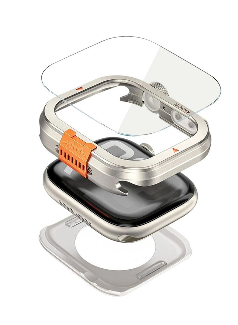 غلاف واقي معدني بتصميم مزدوج، مناسب لسلسلة Apple Watch 10/11 مقاس 46 ملم + واقي شاشة - Image 1