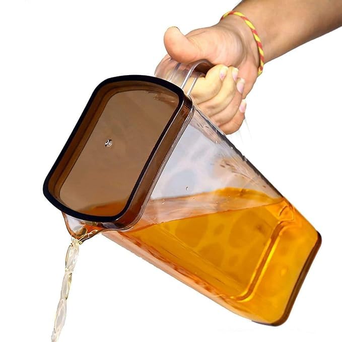 PARABRAHMA Transparent Square Water Juice JugMultipurpose Drinking Beverage Jug with Plastic Lid for Water Juice Milk Soft Drinks for Home Kitchen Party Home use 2000 ML - Image 2