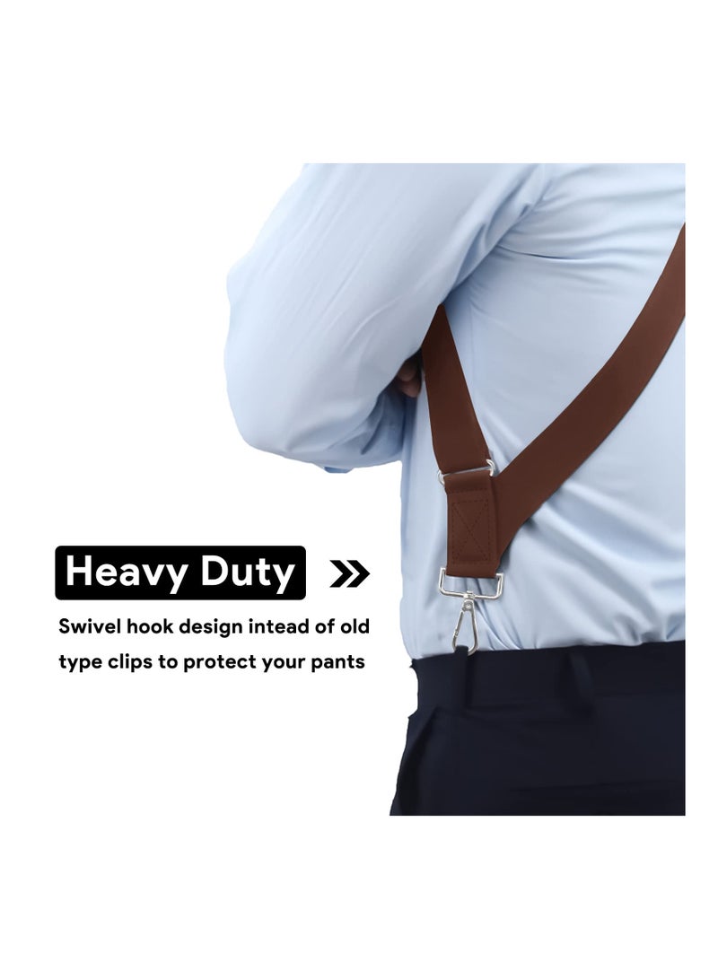 SYOSI Men's Suspender Heavy Duty Hook Suspenders for Men Swivel Hooks Big and Tall Men Side Hook Adjustable Braces  - Image 5