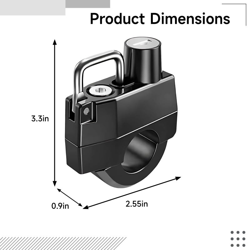 Zinc Alloy Motorcycle Helmet Lock Anti Theft 360 Degree Rotation Waterproof Rustproof 3 3 X 2 6 X 0 9 Inch - Image 5