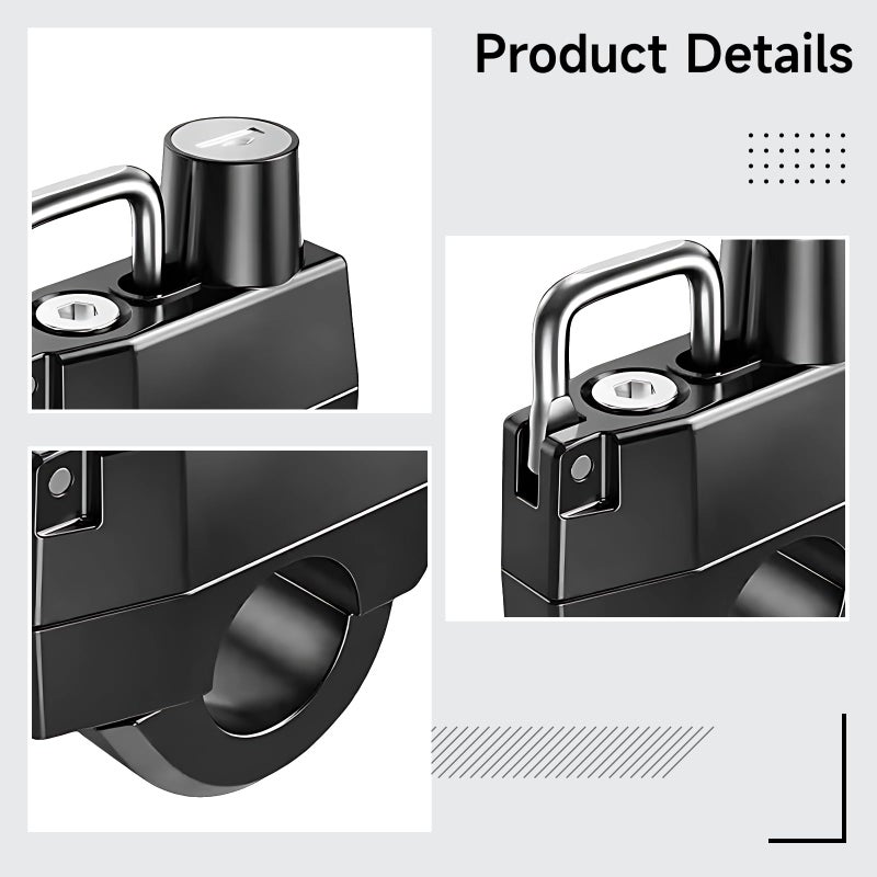 Zinc Alloy Motorcycle Helmet Lock Anti Theft 360 Degree Rotation Waterproof Rustproof 3 3 X 2 6 X 0 9 Inch - Image 3