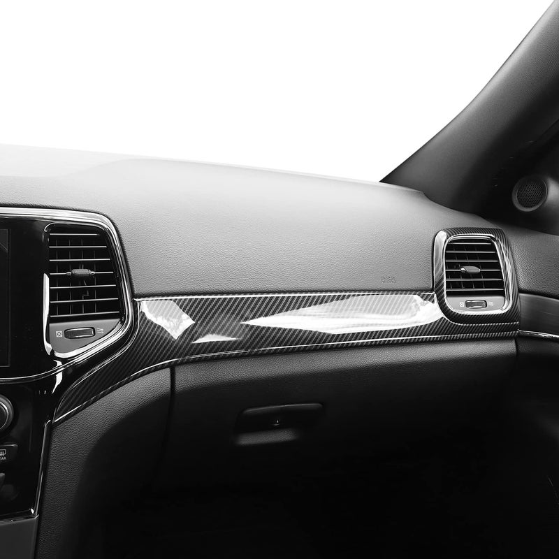 Hoolcar Dashboard Center Console Panel Trim Kit Interior Decor Accessories for 2011-2020 Jeep Grand Cherokee, Carbon Fiber - Image 2