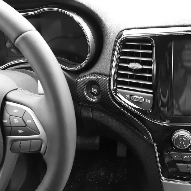 Hoolcar Dashboard Center Console Panel Trim Kit Interior Decor Accessories for 2011-2020 Jeep Grand Cherokee, Carbon Fiber - Image 4