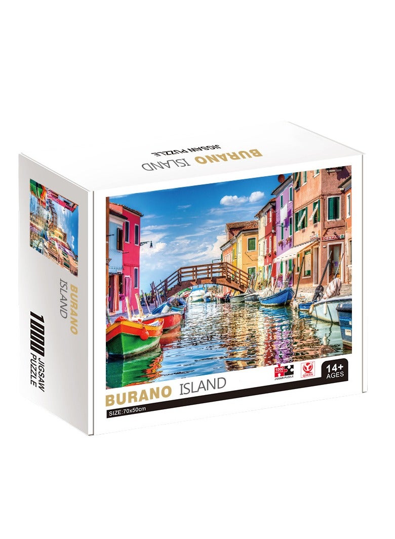 1000 pieces of colorful landscape puzzle, puzzle and leisure play, suitable for adults and children - Image 1
