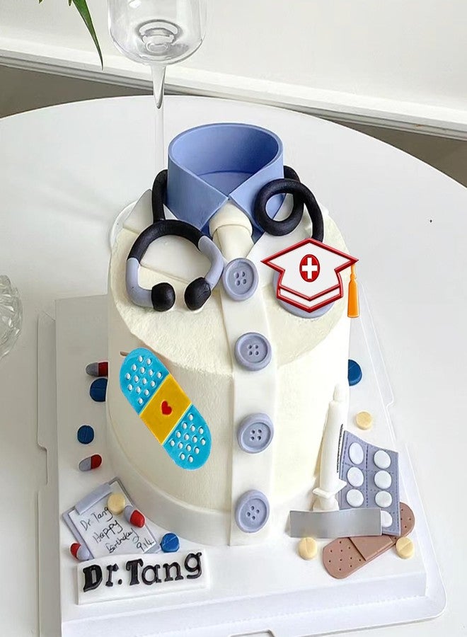 MINFEIDMS Nurse Graduation Themed Fondant Molds Silicone Doctor Nurse Grad Hat Medical Equipment Candy Mold Congrats Grad Chocolate Mold For Graduation Cake Decorating Cupcake Gum Paste Polymer Clay - Image 5