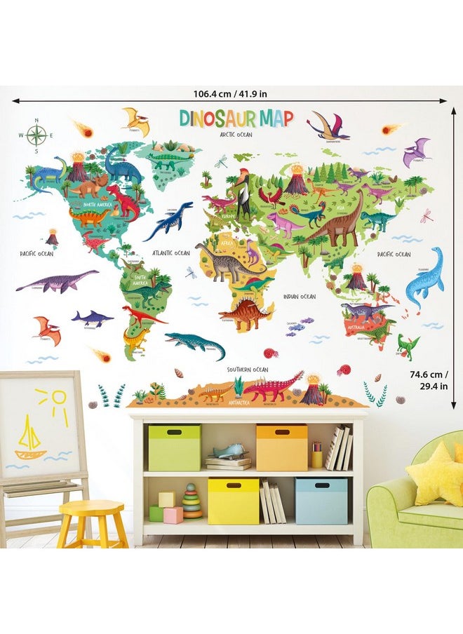 Sg2-2312 Dinosaur World Map Wall Stickers Decals Room Kids Nursery Bedroom Décor Boys Living Baby Dino Playroom Travel Nursery Removable Classroom Decorations Vinyl Home - pzsku/ZC4356911189FAA6C3D70Z/45/_/1735214386/1aa85793-a9ab-4b5a-9e62-bfbae31197b8