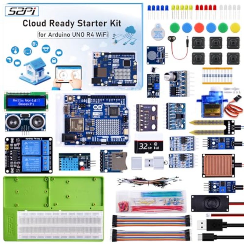 GeeekPi Cloud Ready Starter Kit with UNO R4 WiFi, Bluetooth, I2C, 12x8 LED Matrix, IoT Integration and Tutorials for Beginners and Engineers - Image 1
