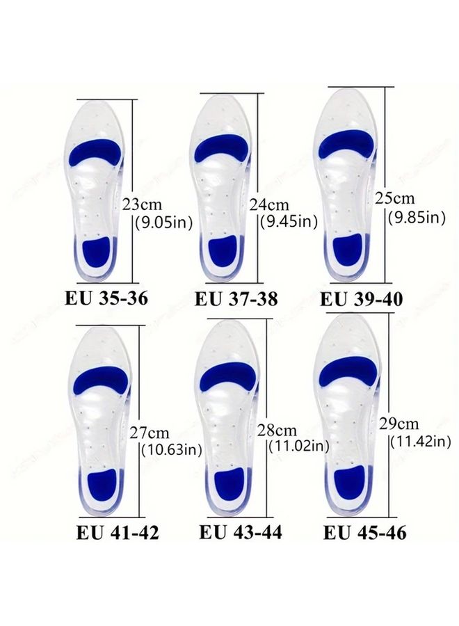 1 Pair Blue Thickened Silicone Foot Pads Unisex Comfortable Foot Care Translucent Flexible Foot Support for Home Outdoor Activities Travel Friendly Summer Autumn Wear Size 35 36 - Image 3