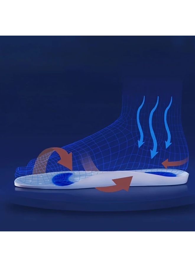 1 Pair Blue Thickened Silicone Foot Pads Unisex Comfortable Foot Care Translucent Flexible Foot Support for Home Outdoor Activities Travel Friendly Summer Autumn Wear Size 35 36 - Image 4