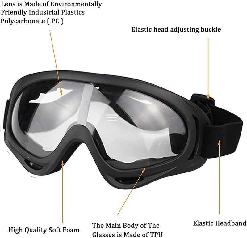 Aoutacc Airsoft Protective Gear Set, Half Face Mesh Mask with Ear Protection and Tactical Goggles for Adult Men Women BBS Paintball Shooting CS Survival Games Cosplay - Image 3