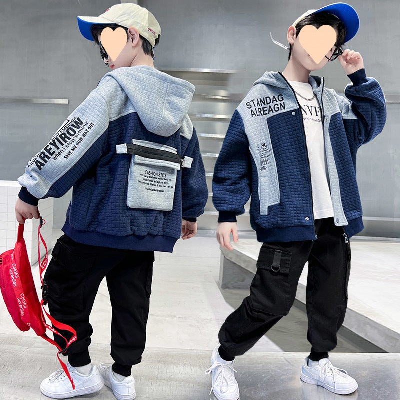 Boys' Coat Style Western Style Children'S Autumn Long Sleeve Jacket Big Boy Handsome Baseball Suit Top - Image 4